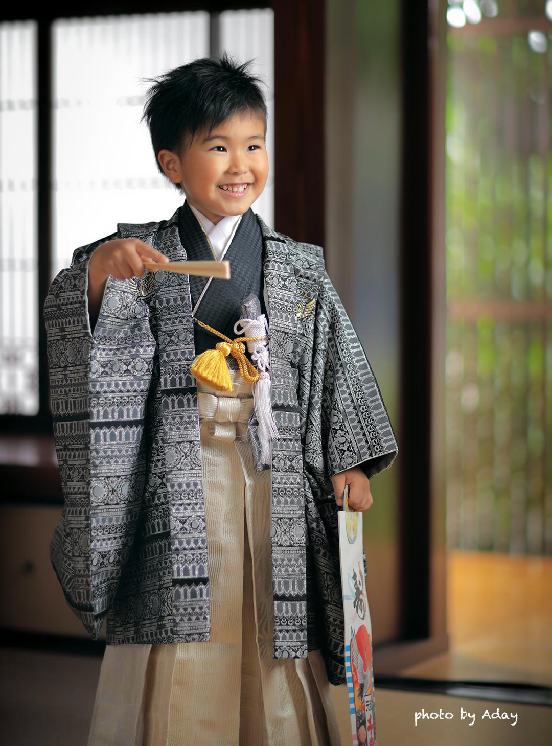 七五三の男の子の 羽織袴はカッコイイ 石川県金沢市 能美市の写真館フォトアトリエアディ